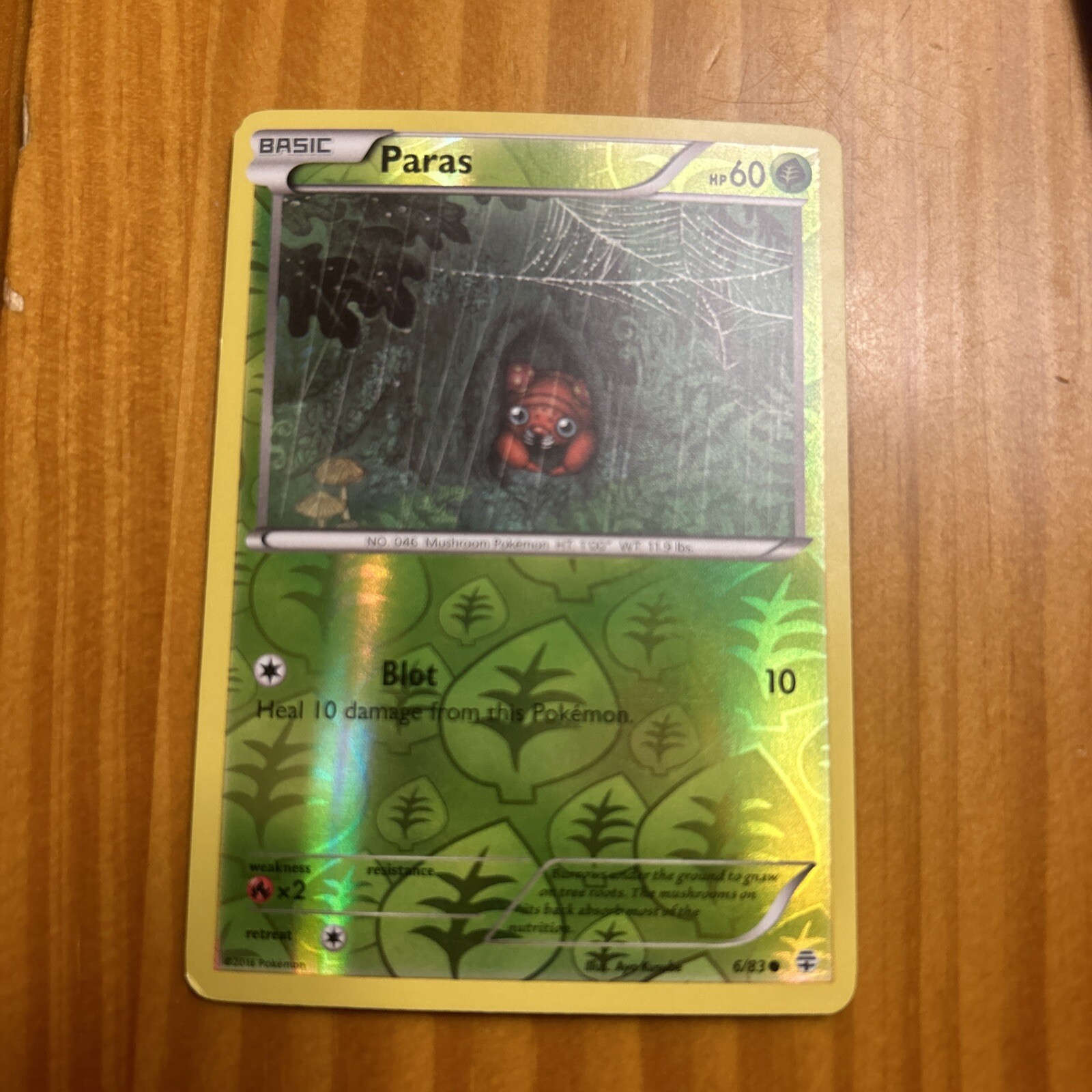 Paras 6/83 Reverse Holo Common Generations Pokemon Card