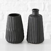 Vase Blumenvase Porzellan matt schwarz H 17 cm  2er Set - Bild 1 von 1