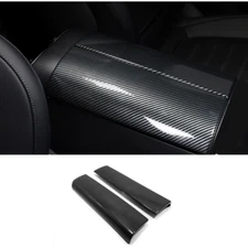 For Nissan Rogue 2021-2024 Carbon Fiber Inner Storage Armrest Box Cover Trim 2pc