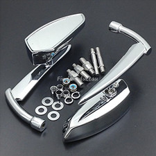2x Chrome billet spear rear view motorcycle mirrors Harley sporster softail dyna