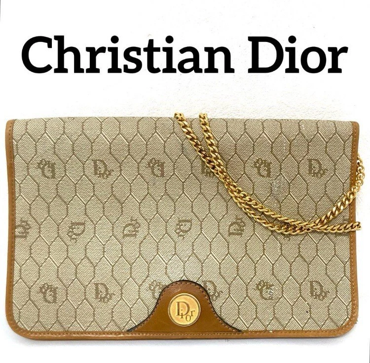 Rare ! Bon état ! Christian Dior Authentique Sac à Bandoulière avec Chaîne Sac