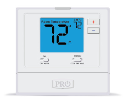 PRO1 IAQ T701 Digital Non-Programmable Thermostat, Single Stage, 1 Heat - 1 Cool