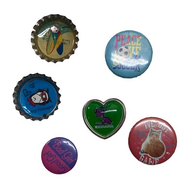 Small Bottle Top and Other  Refrigerator Magnets Lot of 6