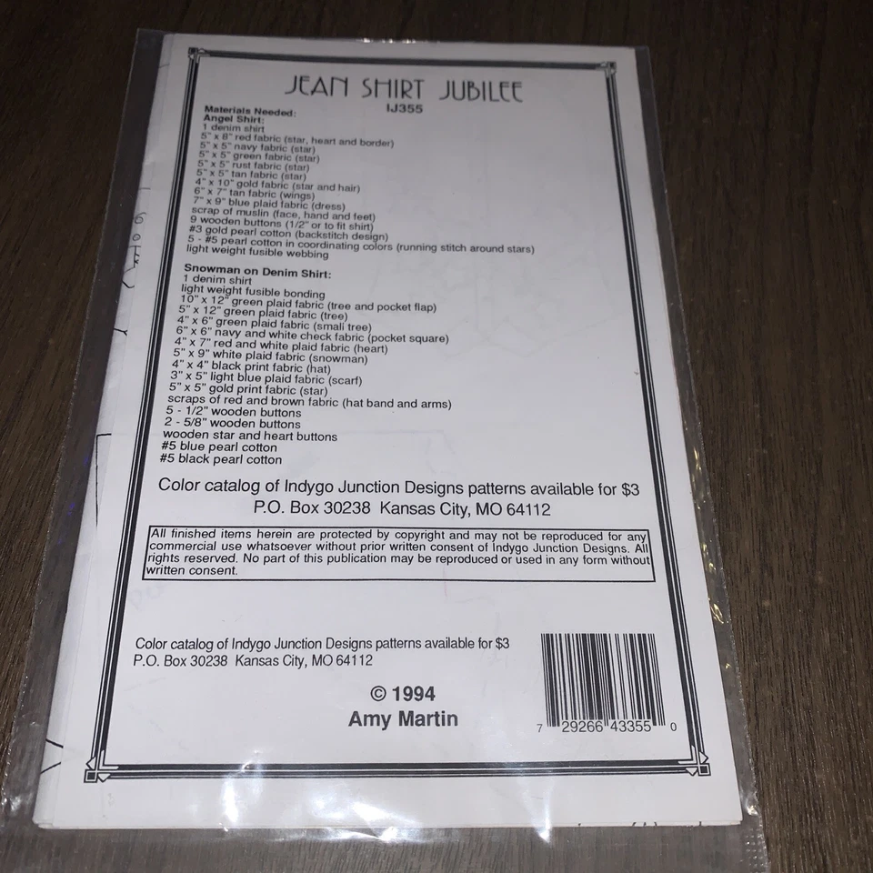 Indygo Junction Jean Shirt Jubilee Applique Pattern Angel Snowman - Image 2 of 3