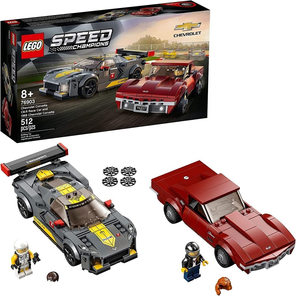 LEGO 76903 Speed Champions Chevrolet Corvette C8.R and 1969