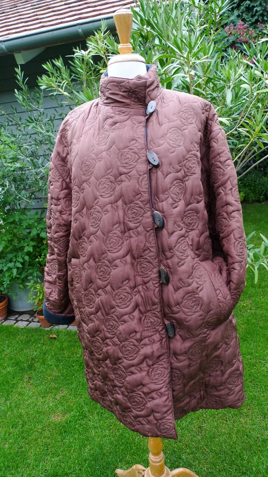 gesteppte Jacke Steppjacke Steppmantel Mantel von LT Tricot Milano 100 % Seide - Bild 3 von 4