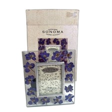 Sonoma Glass Frame Pressed Flowers 2.5" x 3.5" Photo Picture Frame Kohls NEW