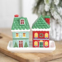 Christmas House Keramik Salz- & Pfefferstreuer Set Weihnachten