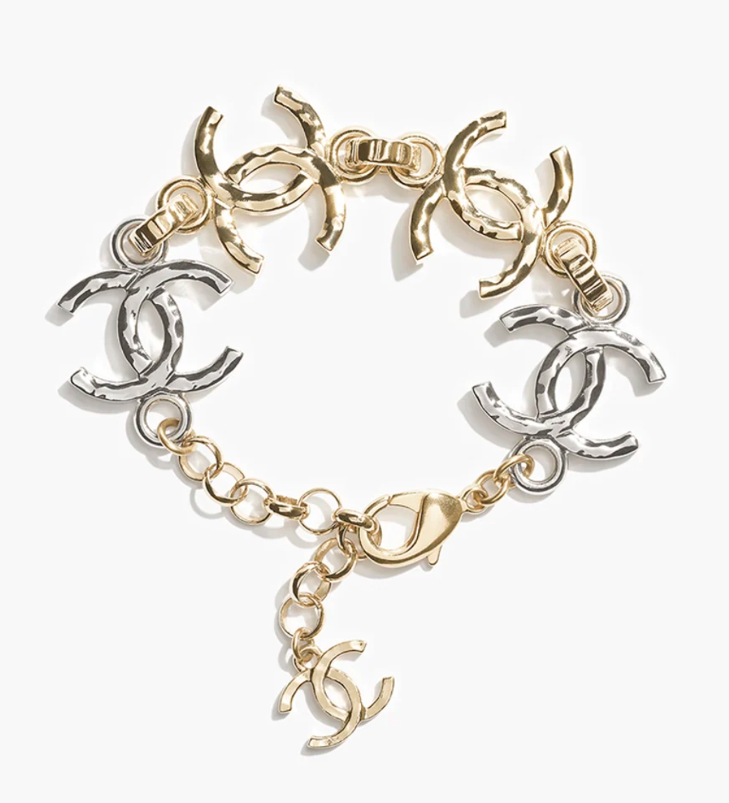 Chanel 26P Gold Silver Mixed Metal XL CC Logo Chain Link
