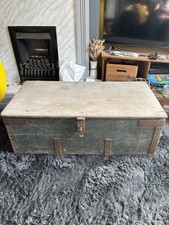 Antique Vintage Large Wooden Chest Box Crate Trunk