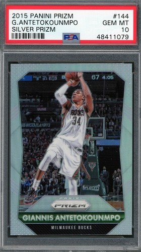 2015 Panini Prizm # 144 Giannis Antetokounmpo Silver PSA 10 Gem Mint Bucks 1079