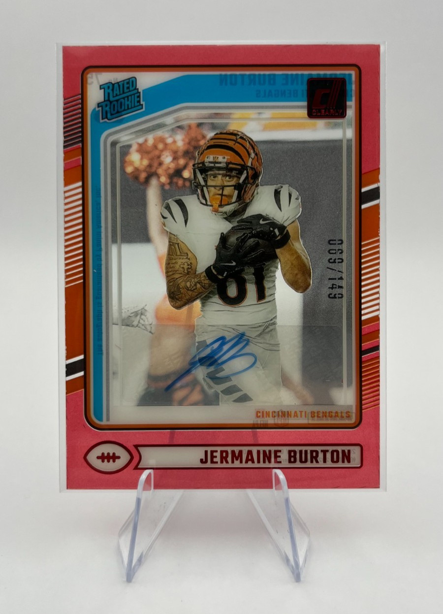 Jermaine Burton Panini Clearly Donruss #75 Autograph-Red