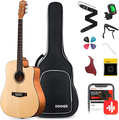 Acoustic Guitar Kit for Beginners Adult Teen - Starter Kit, Full Size 41'' Cutaw