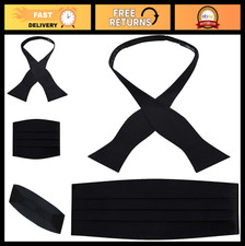 Men's Self Tie Bow Tie Cummerbund Set - Wedding, Prom, Formal Event Accessory