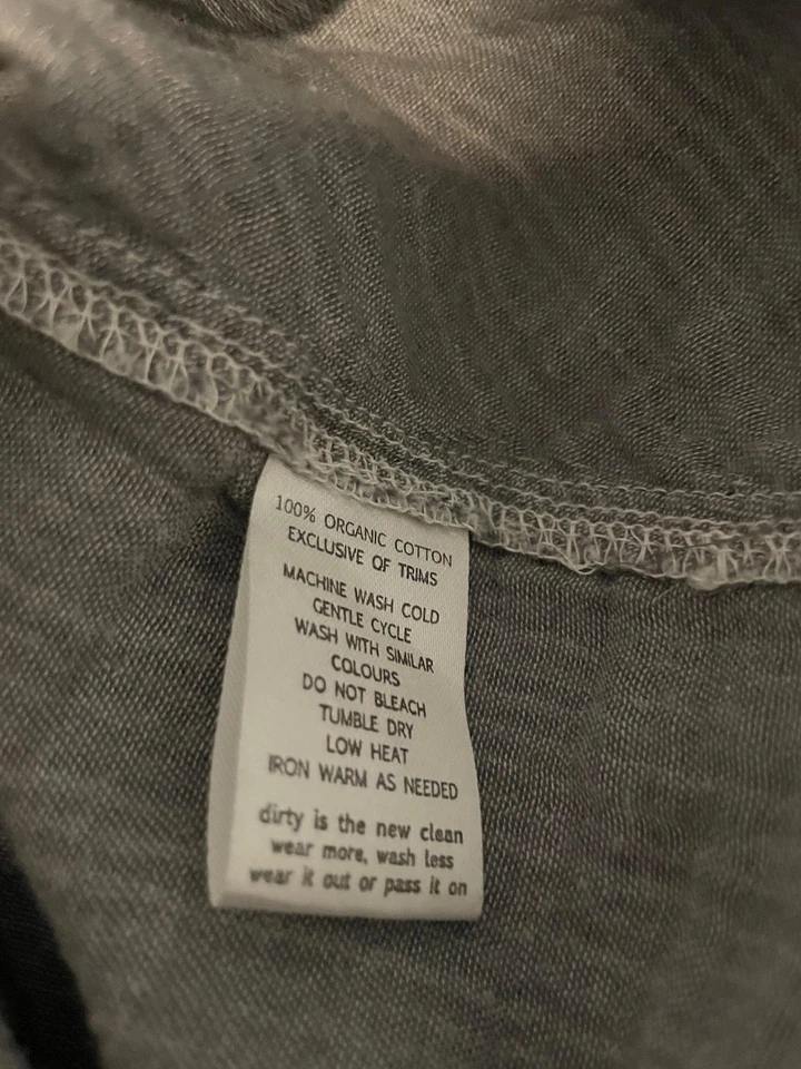 Hornytoad Shirt Mens XL Gray White Striped Organic Cotton Button Up Long Sleeve - Image 4 of 4