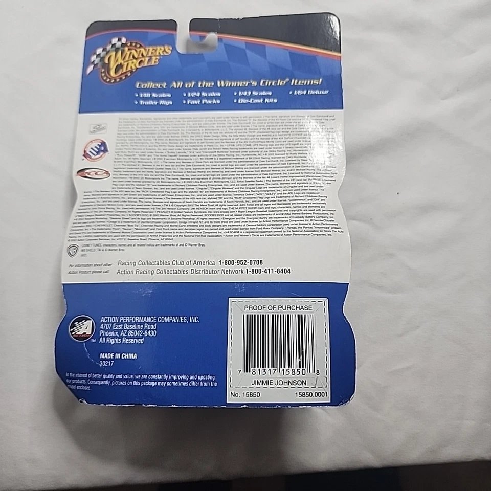 Jimmie Johnson #48 2002 rookie  Lowe's Sylvester & Tweety 1:64 Winner's Circle - Image 4 of 4