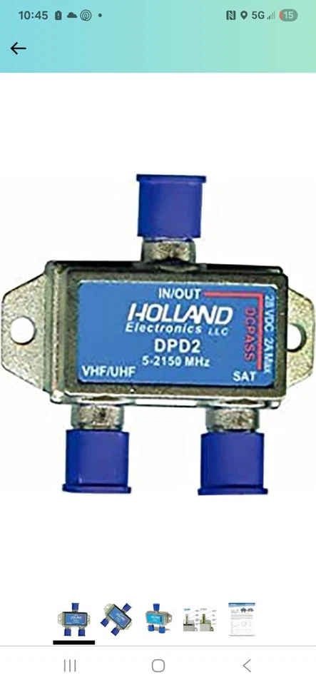 DISH NETWORK APPROVED HOLLAND DIPLEXER DPD2 SPLITTER *BRAND NEW* - Image 2 of 4
