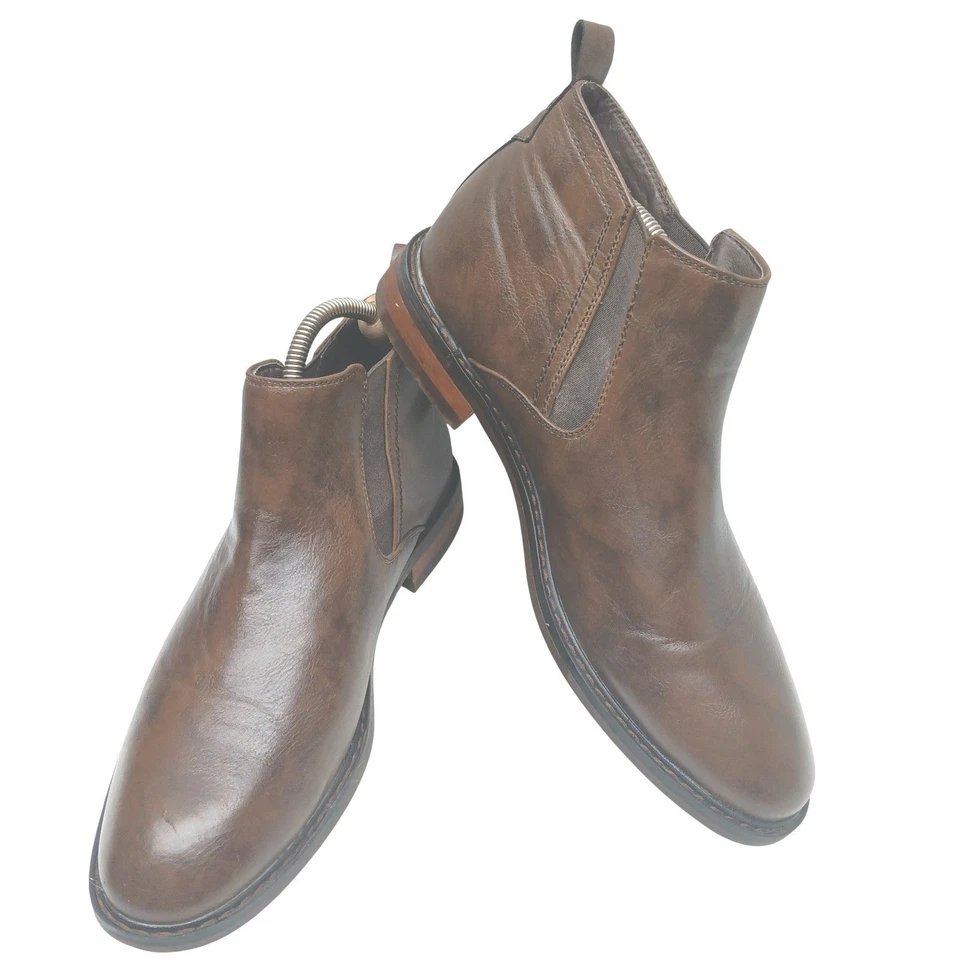 Oliver Mason Corbin 男式棕色人造皮革切尔西靴 10 M 码 — 第 3/4 张图片