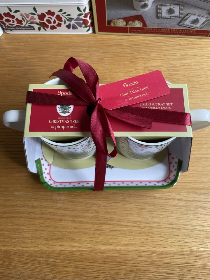 BNWT Spode ‘Christmas Tree’ Polka Dot 10oz Mug & Tray Set - Image 3 of 4