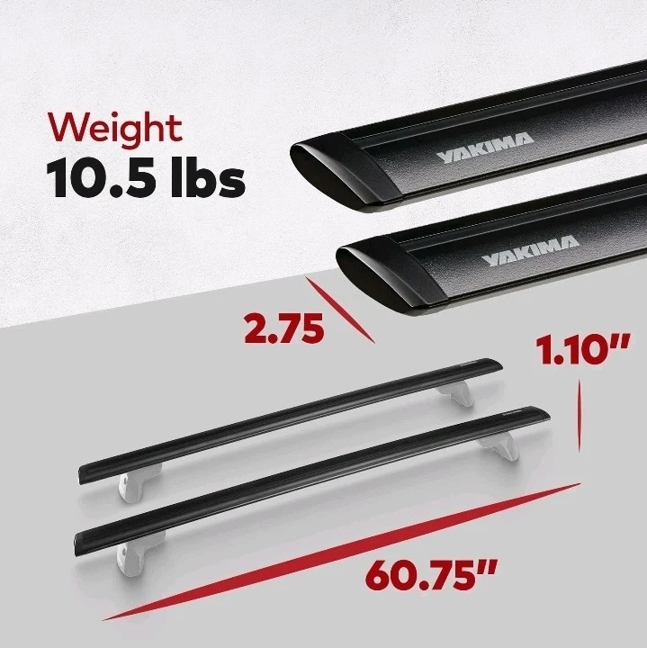 Yakima 60 Inch Pair JetStreamRoof Rack Crossbars, Compatible w/StreamLine Towers - Image 2 of 4