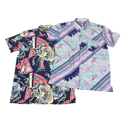 Retro Rifle Button Down Shirts Mens Large Multicolor The Swayze Ocean Drive 2pk