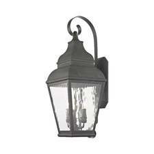 Livex Lighting 2605-61 Exeter 3-Light Outdoor Wall Lantern, Charcoal