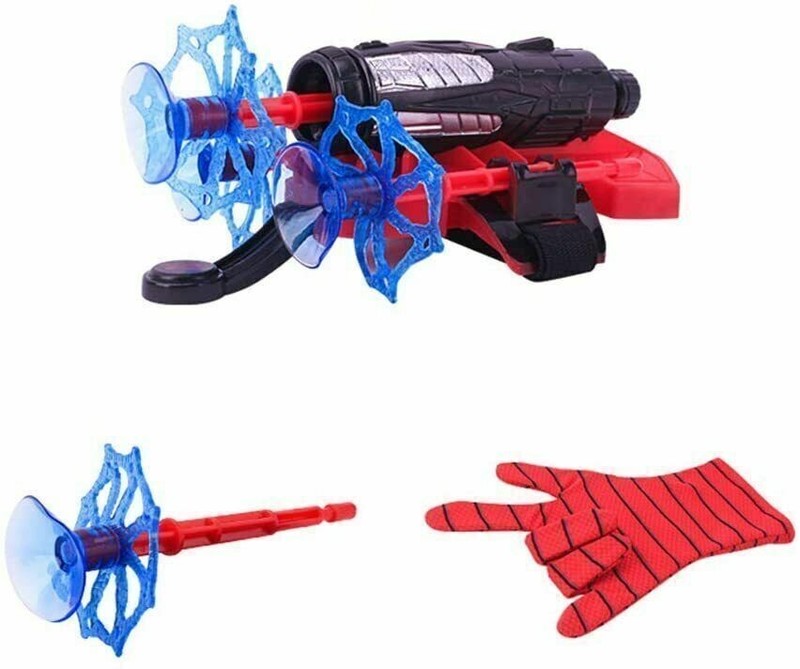 Spiderman Costume Gloves Spider-Man Web Shooter Dart Blaster Launcher Toy