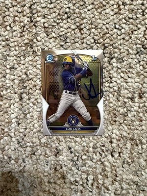 2023 Signed 1st Bowman Chrome Prospects Luis Lara Autograph #BCP-100 Qty Avail