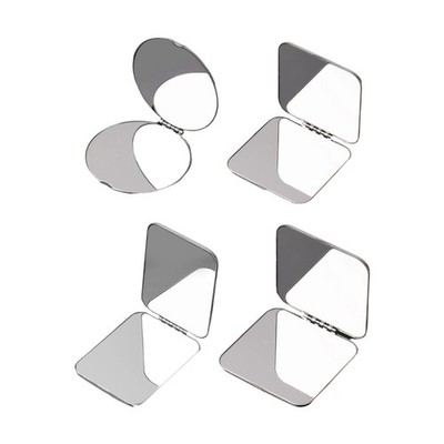 Two Side Folding Makeup Mirror Stainless Steel With Closure