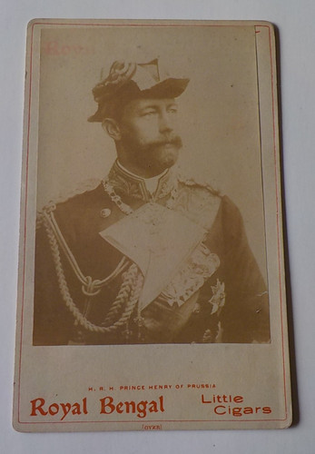 Early Royal Bengal Cigar Large Ad Card with real photo King Henry of Prussia