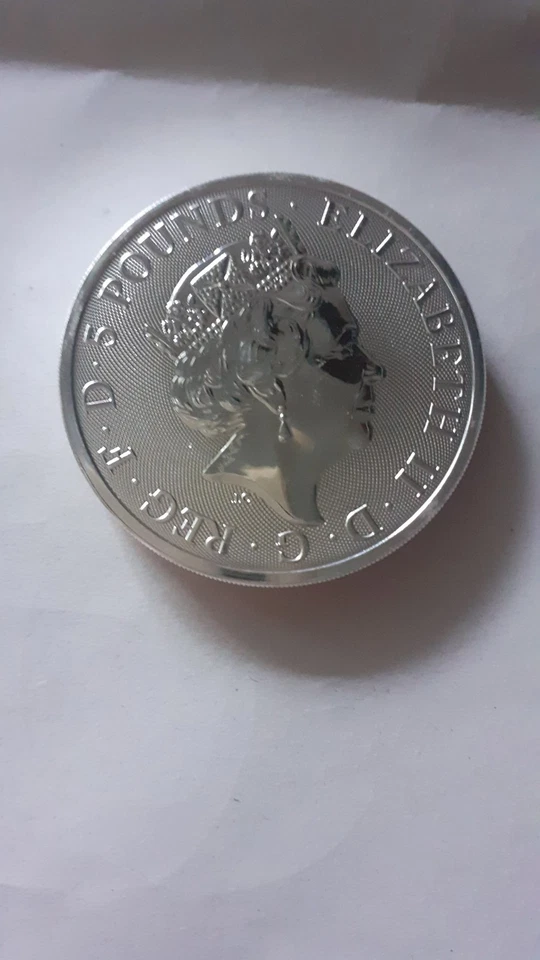 Regno Unito. 5 Pounds 2020/ Unicorno - 2 Oz. argento 999,9 - Immagine 2 di 3