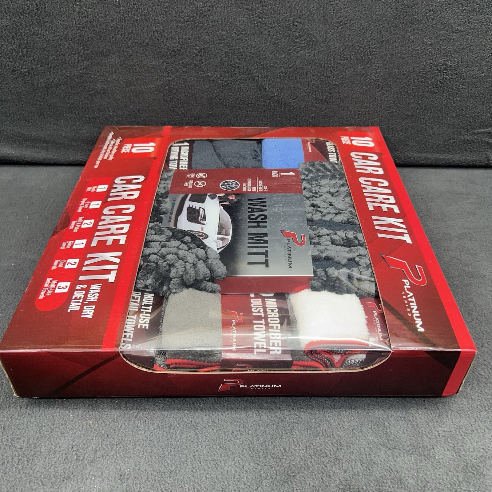Platinum Series 10 Piece Car Care Kit Wash Dry & Detail Your Car Microfiber NEW