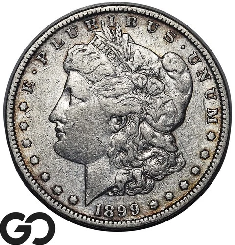 1899 Morgan Silver Dollar Coin, VF++/XF Key Date