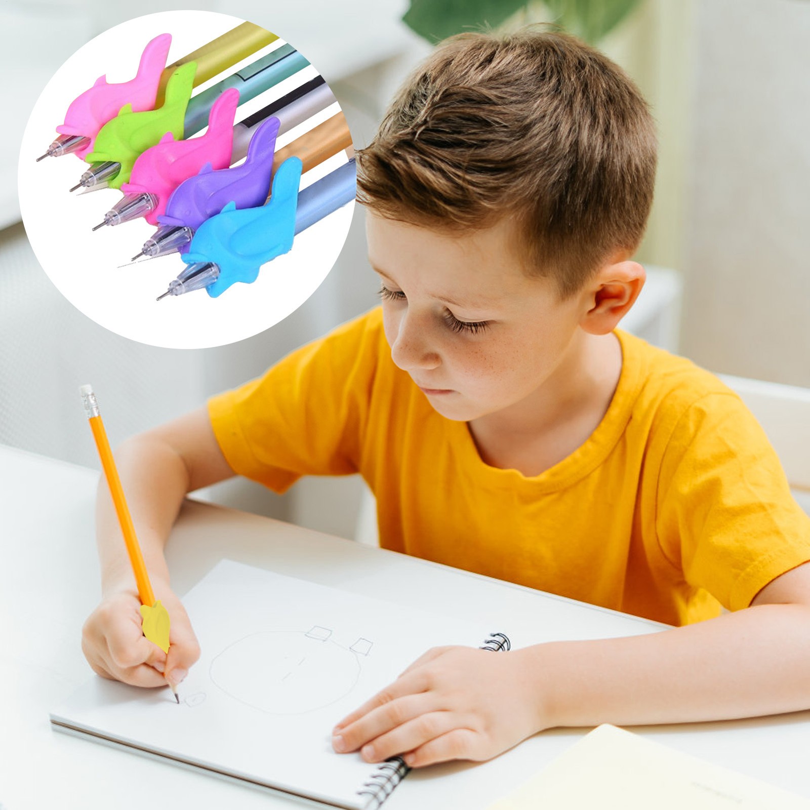 Pencil Grippers Silicone Dolphin Writing Aid Tools Soft Pencil Grips Valuable