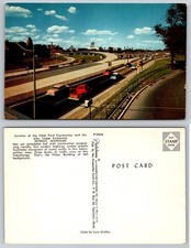 Detroit Edsel Ford John Lodge Expressway Interchange Postcard 1950s 1960s