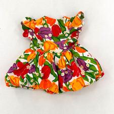 Vinatge Baby Girl Summer Outfit Floral Tulip Dress Puff Sleeves