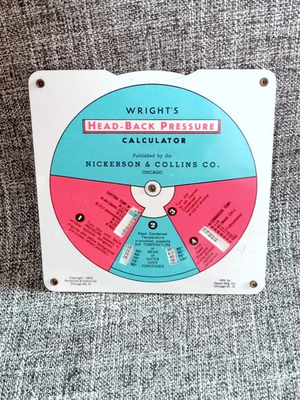 #ad Vintage 60s Wrights Head Back Pressure Slide Dial Calculator EUC MCM Pink Blue $6.75