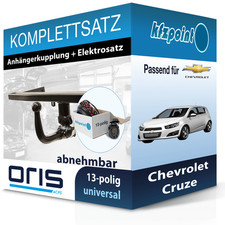Für Chevrolet Cruze 2011- ORIS Anhängerkupplung abnehmbar + 13polig E-Satz neu