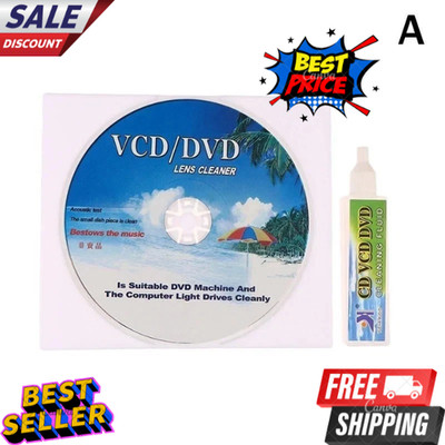 Vcd Kit DVD/VCD Head Dirt Cleaner Restore Kit Disc Lens Laser +Cleaning fluid 1 ...
