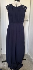 Izabel London Lovely Navy blue Maxi Dress, size 10, Polyester. Lined
