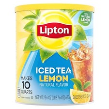 Lipton Lemon Iced Tea Mix 10 Quarts Refreshing Sweetened Powdered Drink