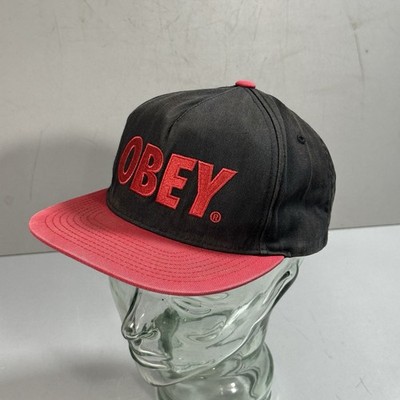 Obey Schwarz  Rot Basecap Baseballcap Kappe Classic Größe Onesize 100% Baumwolle