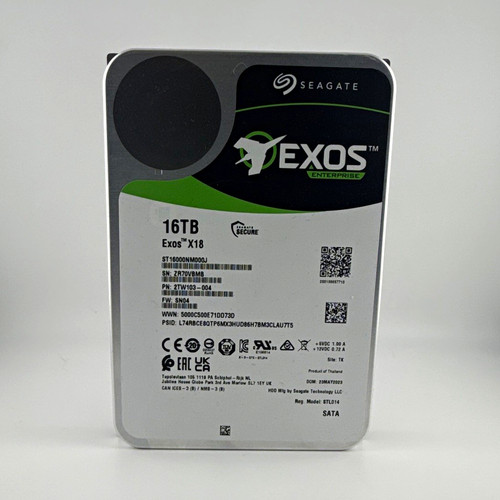 Seagate Exos X18 16TB 3.5" SATA 7200RPM 256MB SED HDD ST16000NM000J TESTED