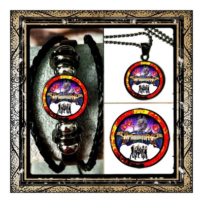 DRAGON FORCE POWER METAL   ROCKBAND SET BRACELET  NECKLACE  PIN