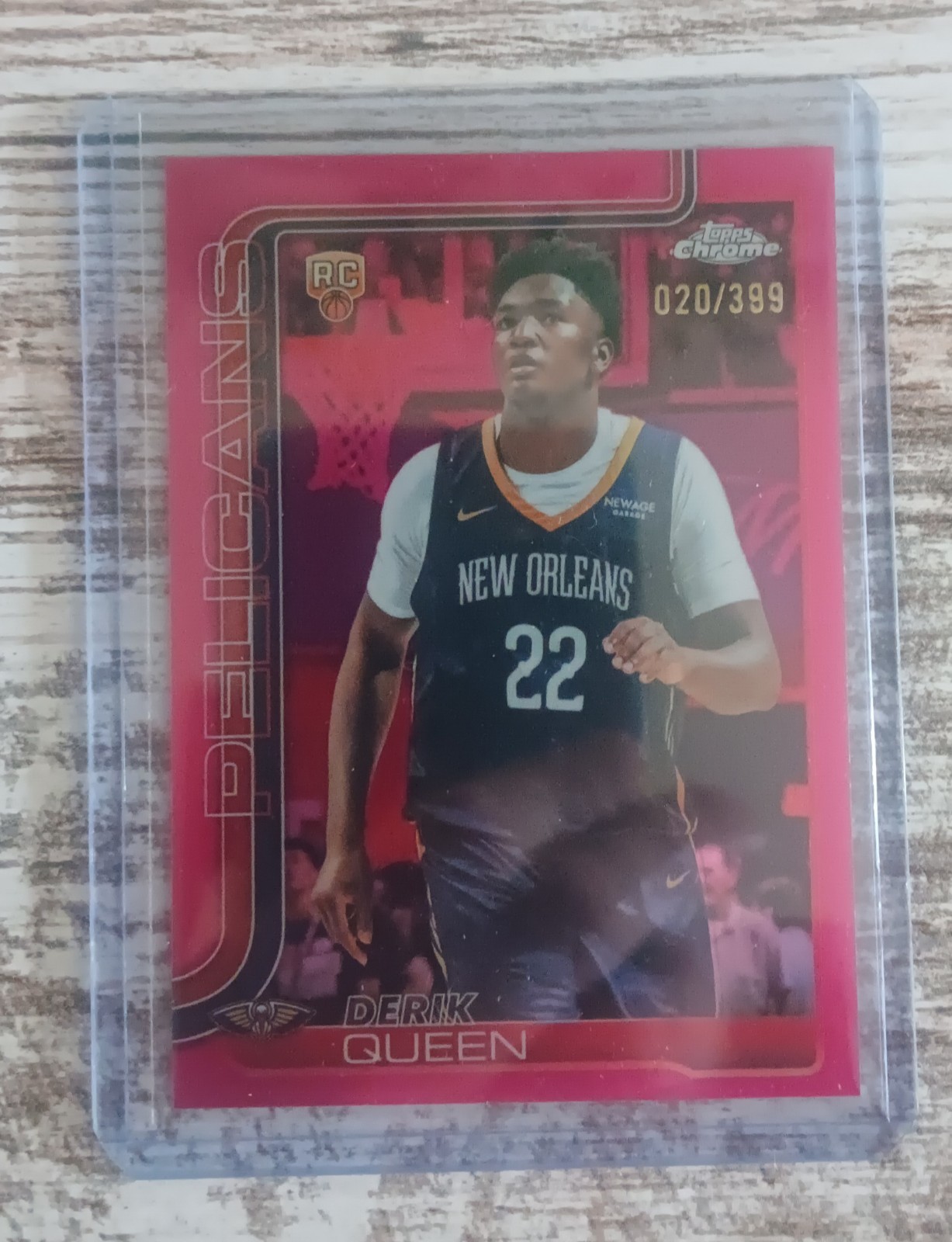 2025-26 Topps Chrome #263 Derik Queen RC Rookie Magenta Refractor /399  Pelicans