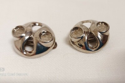Ohrclips Modernist Clips Signiert R Austria versilbert Ohrschmuck 