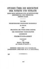 Studien Uber Die Reduktion Der Nitrite Und Nitrate: Eine Neue Methode Zur Quantitativen Bestimmung Und Trennung Dieser Salze by Department of Film Studies Paul Mayer (Paperback / softback)