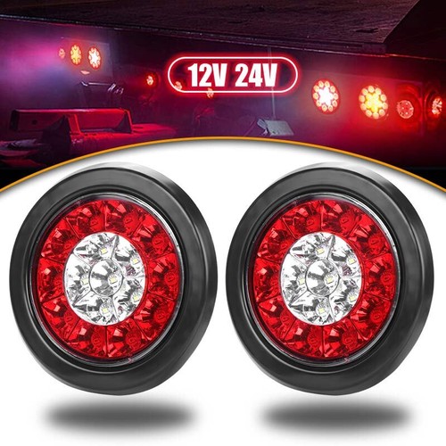 4" Round LED Tail Lights Stop Brake Indicator Reverse Truck Trailer Caravan Lamp - Picture 72 of 85