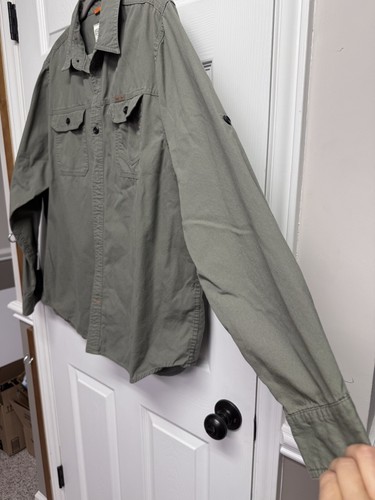 Field and Stream Shirt Mens Large Tan Button Down Hunting Outdoor Utility Fish - Picture 2 of 10