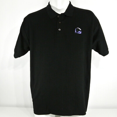 TACO BELL Fast Food Employee Uniform Polo Shirt Black Size L Large NEW
